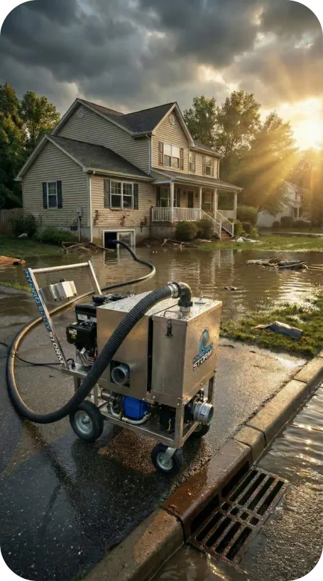 Portable water extraction machine  for water damage restoration by Cleansmart Technologies